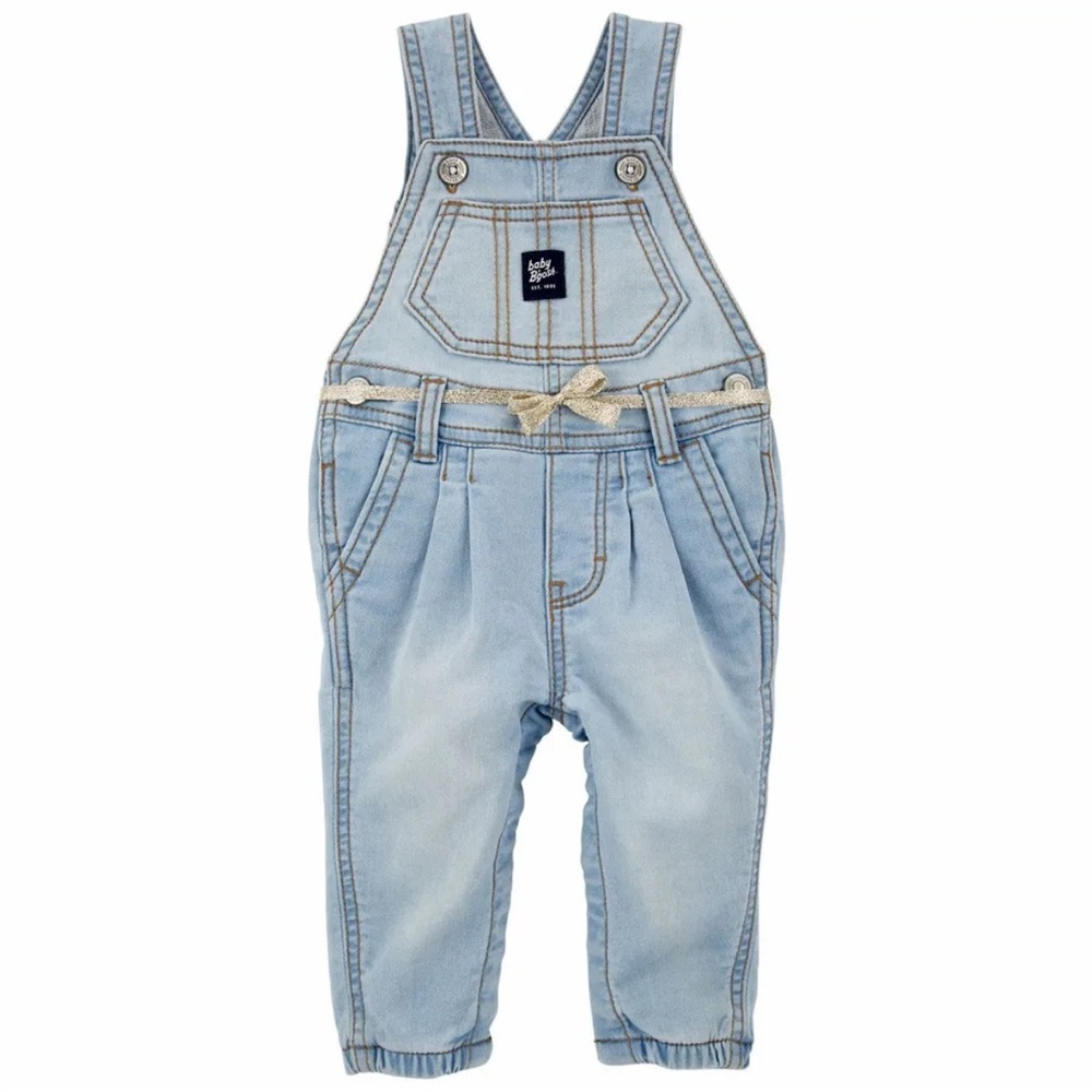 OSHKOSH B’GOSH 12M Toddler Girl Light Blue Denim Overalls